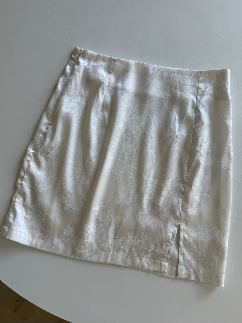 Ivory Floral Jacquard Mini Skirt - XS